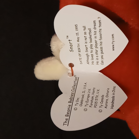 Vintage & Retired 1995 TY Beanie Baby "SNORT" Rare w/Errors - Picture 8 of 11